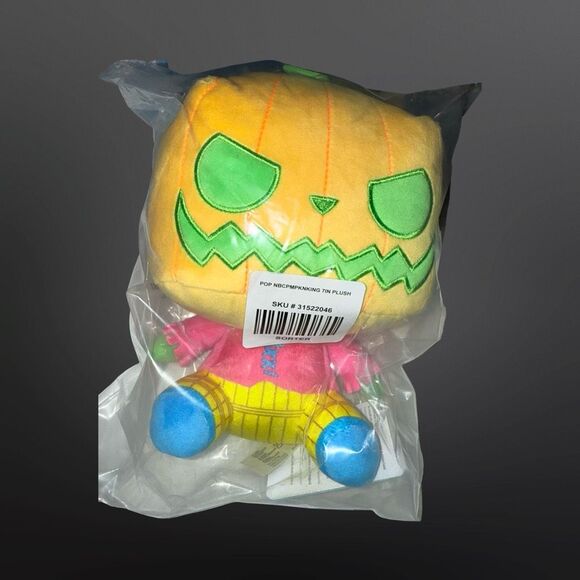NWT Funko The Nightmare Before Christmas Pumpkin King Black Light 7" Pop! Plush - Picture 3 of 5